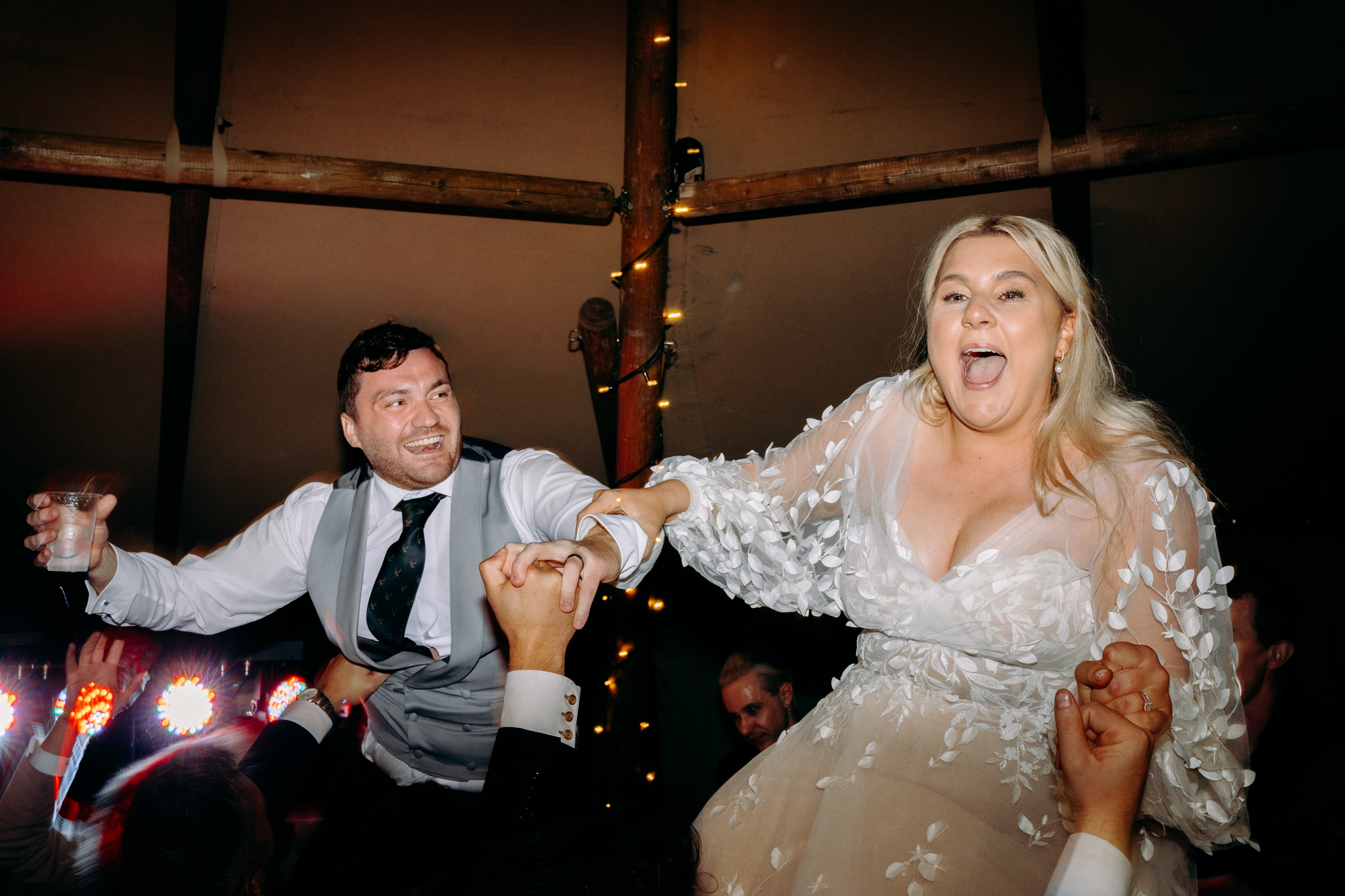 fun, documentary style dance floor wedding photography