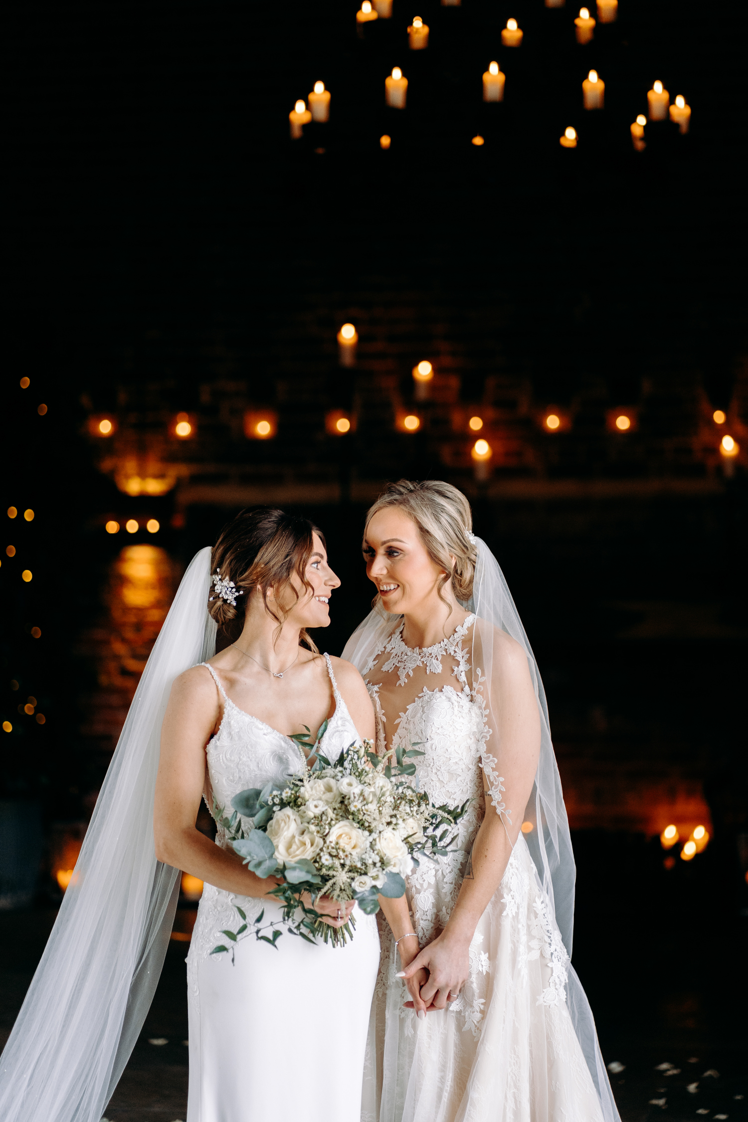 two brides at Hazel Gap barn