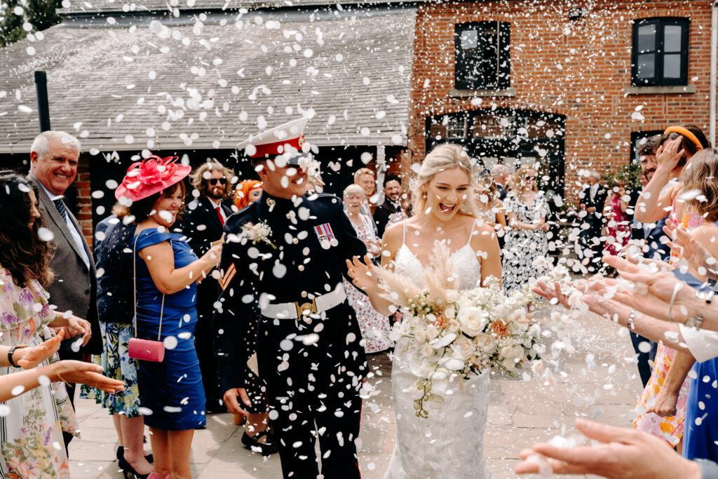 fun confetti wedding photography