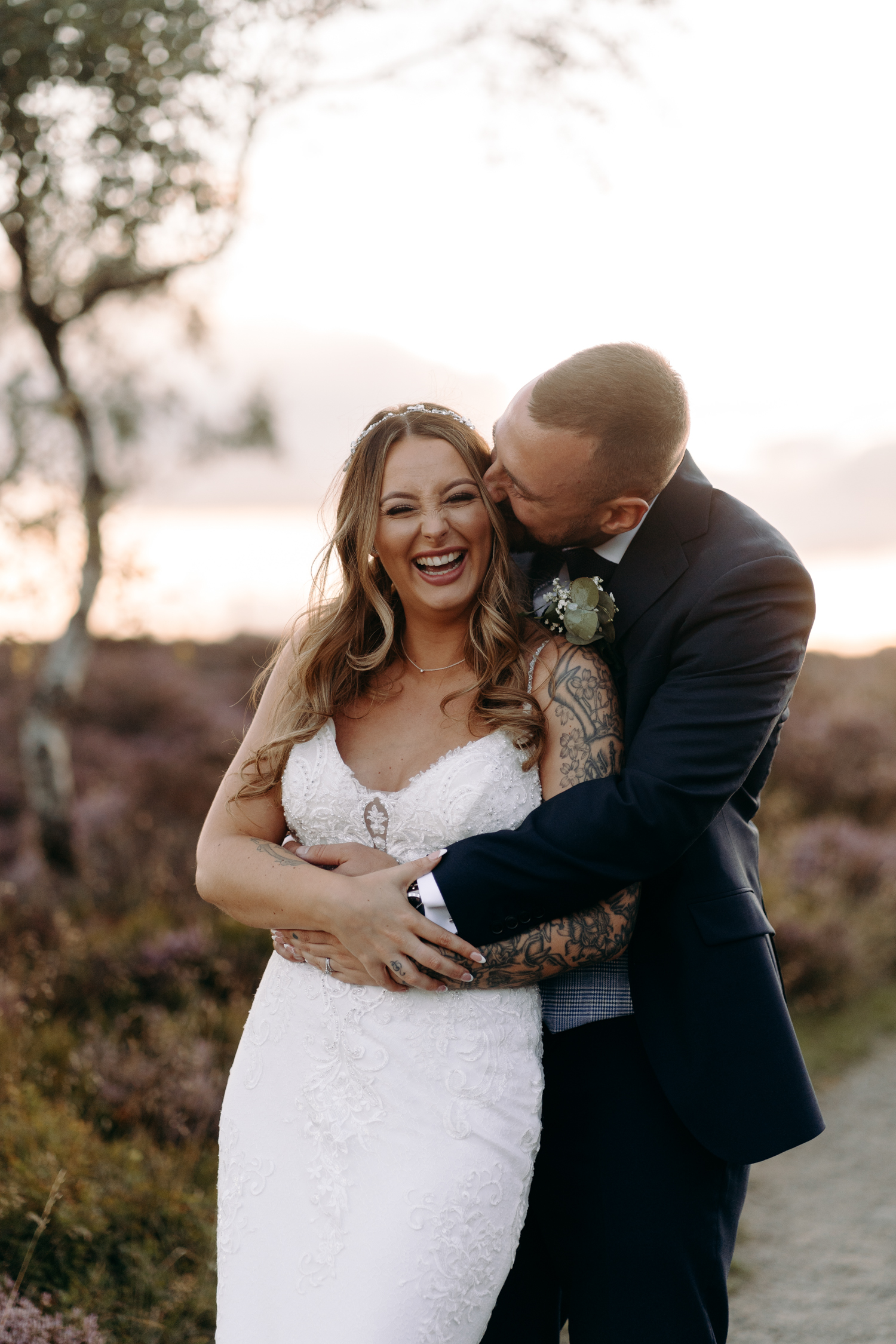 tattooed bride in the peak district
