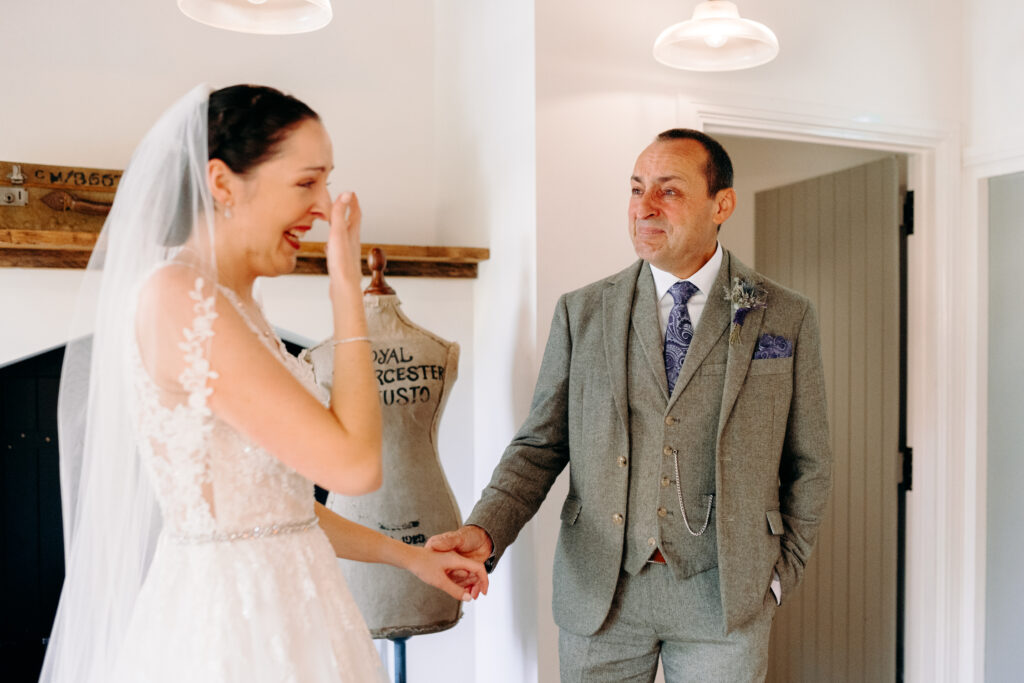 first look with father of the bride
