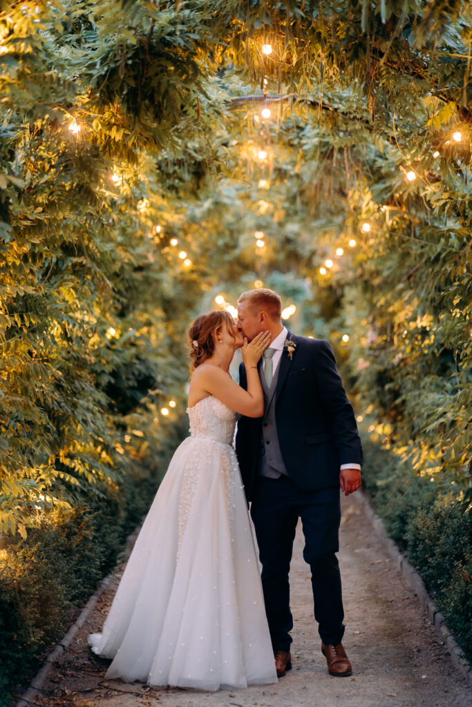 Nighttime wedding photography