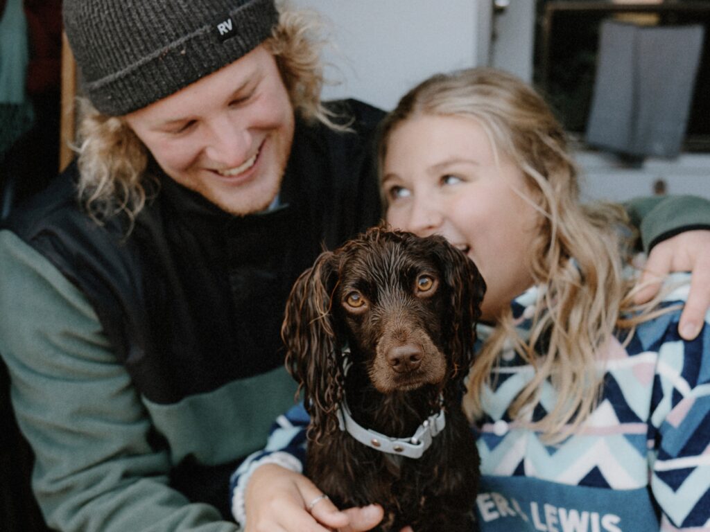 scotland couples photoshoot with spaniel
