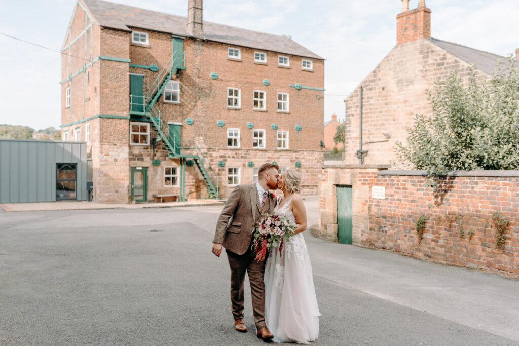 natural, candid wedding photography at September wedding at Haarlem Mill, Derbyshire wedding venue