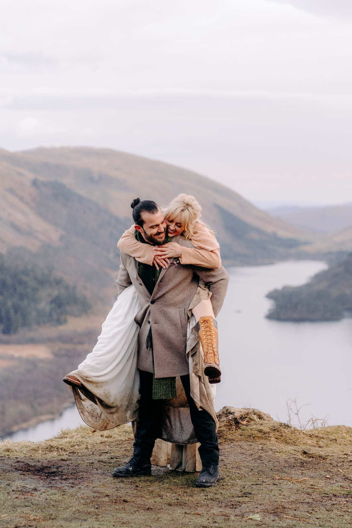 fun elopement wedding photography in the lake district