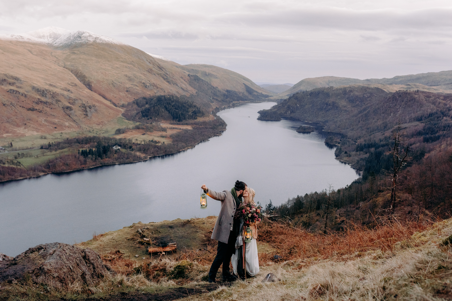 lake district adventure elopement up a mountain