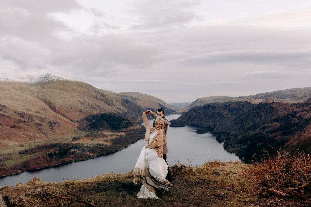 lake district adventure elopement up a mountain