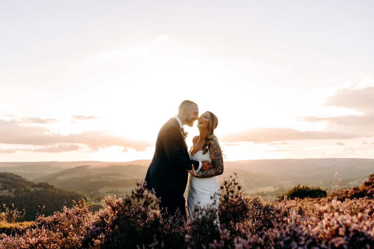natural wedding photography at summer wedding at Peak District wedding venue, The Maynard