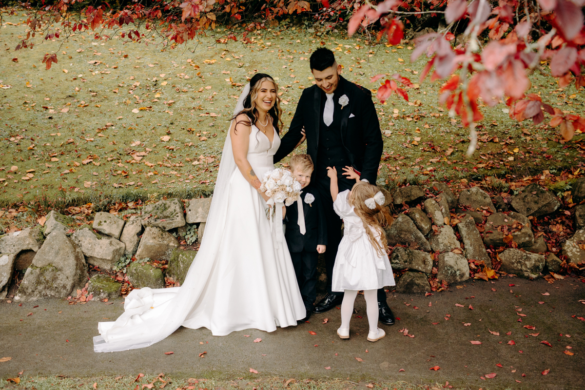 natural wedding photography at Autumn wedding at Peak District wedding venue, The Maynard