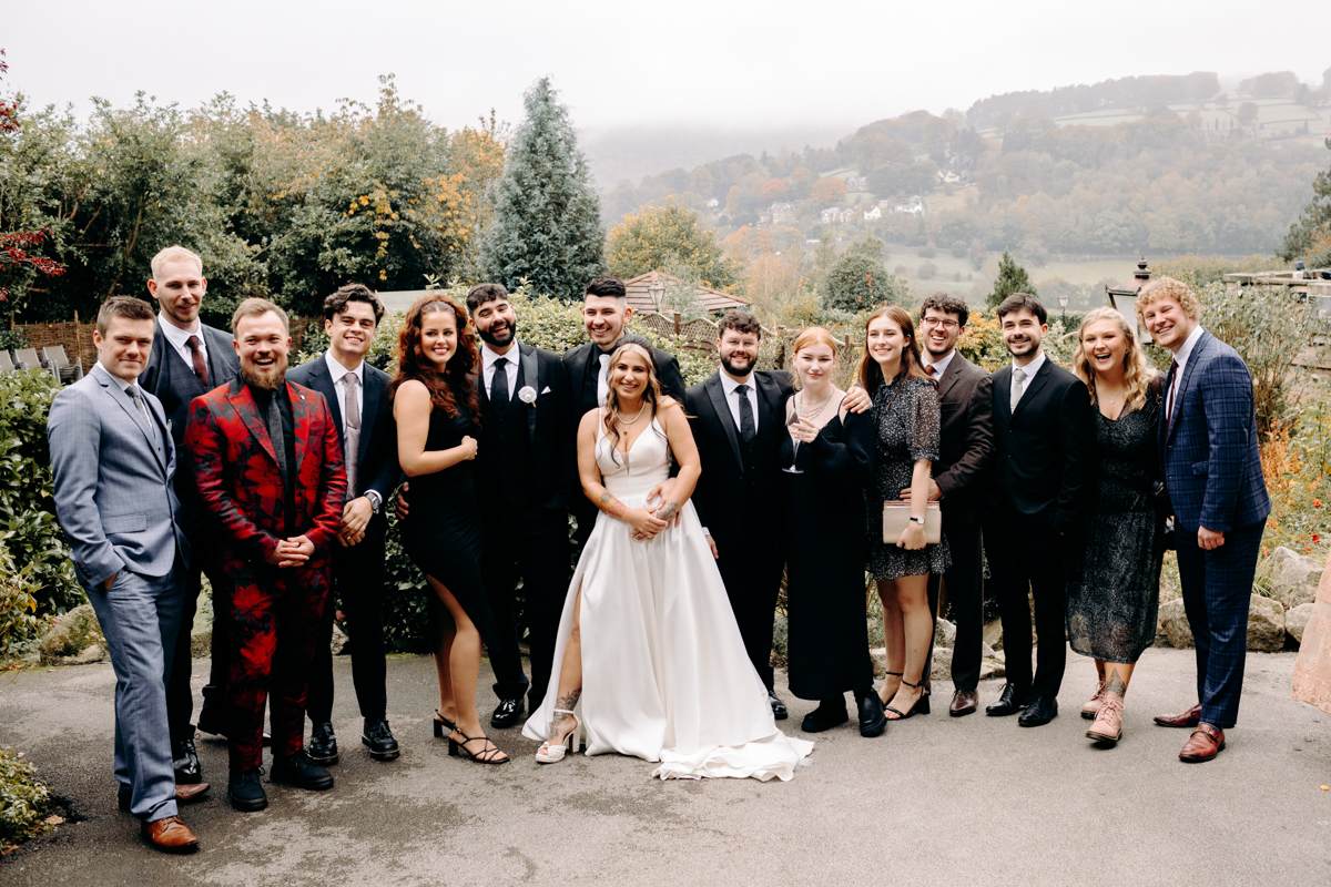 natural wedding photography at Autumn wedding at Peak District wedding venue, The Maynard
