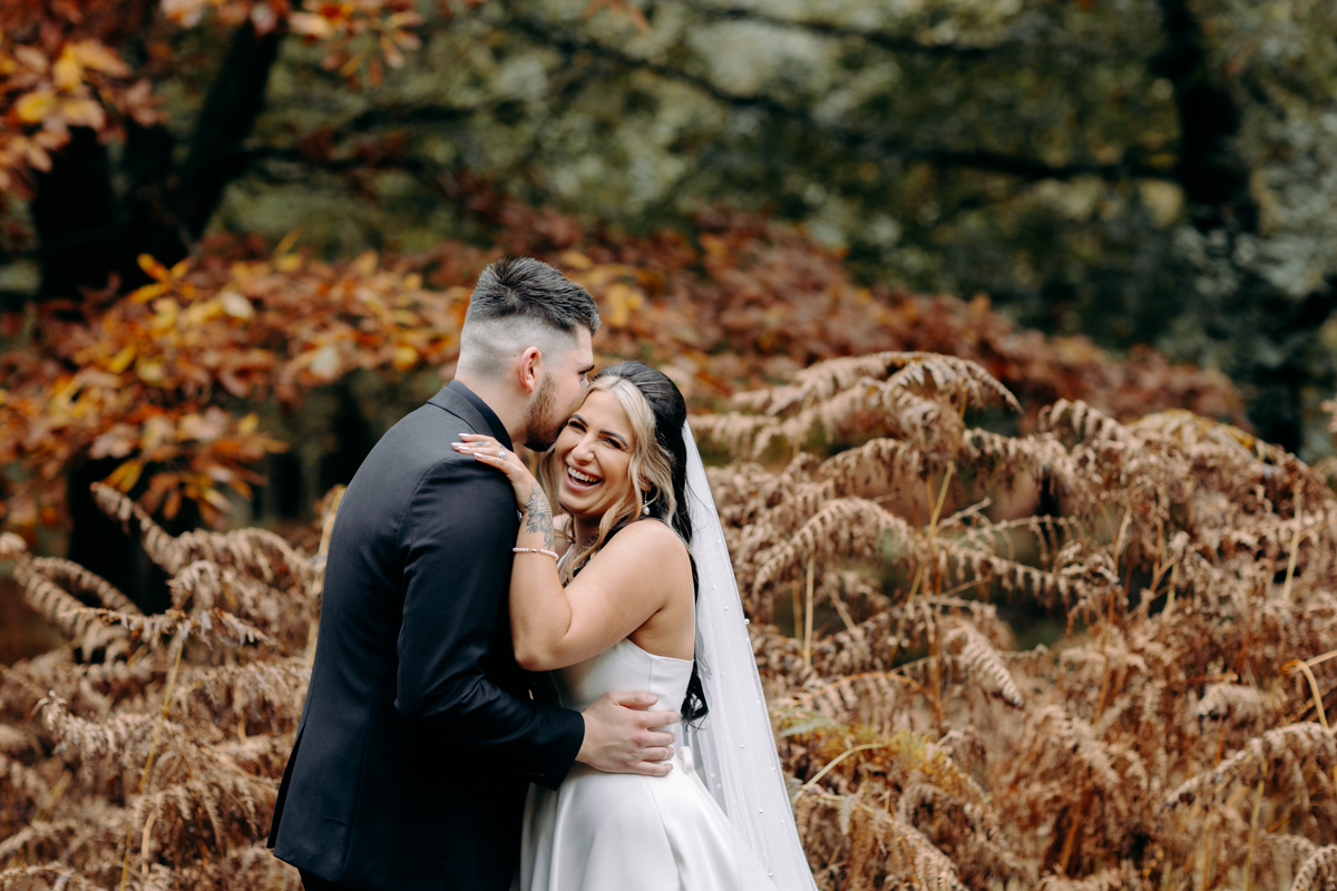natural wedding photography at Autumn wedding at Peak District wedding venue, The Maynard