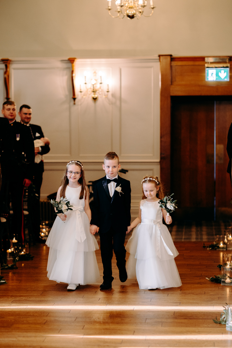 natural wedding photography at winter wedding at Peak District wedding venue, The Maynard