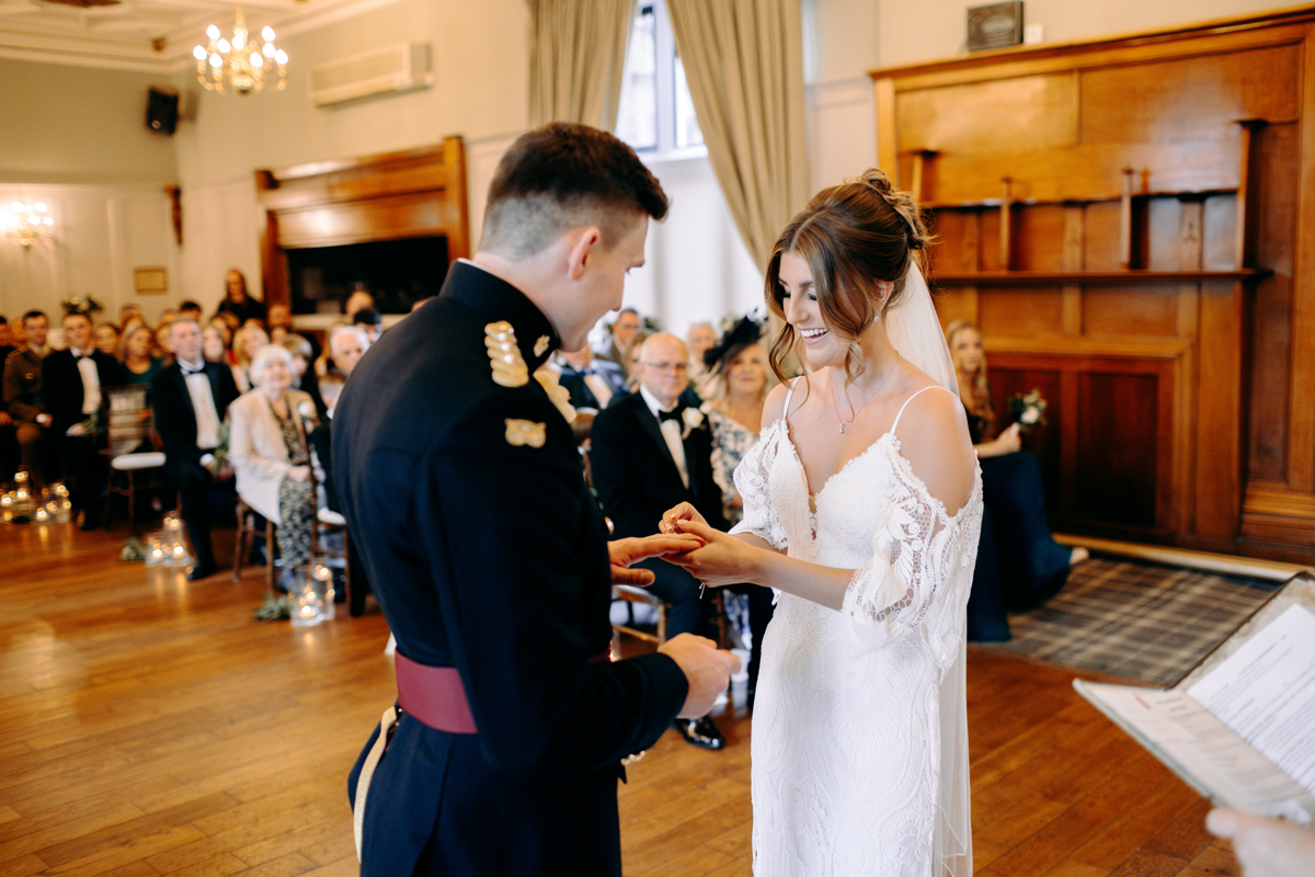 natural wedding photography at winter wedding at Peak District wedding venue, The Maynard