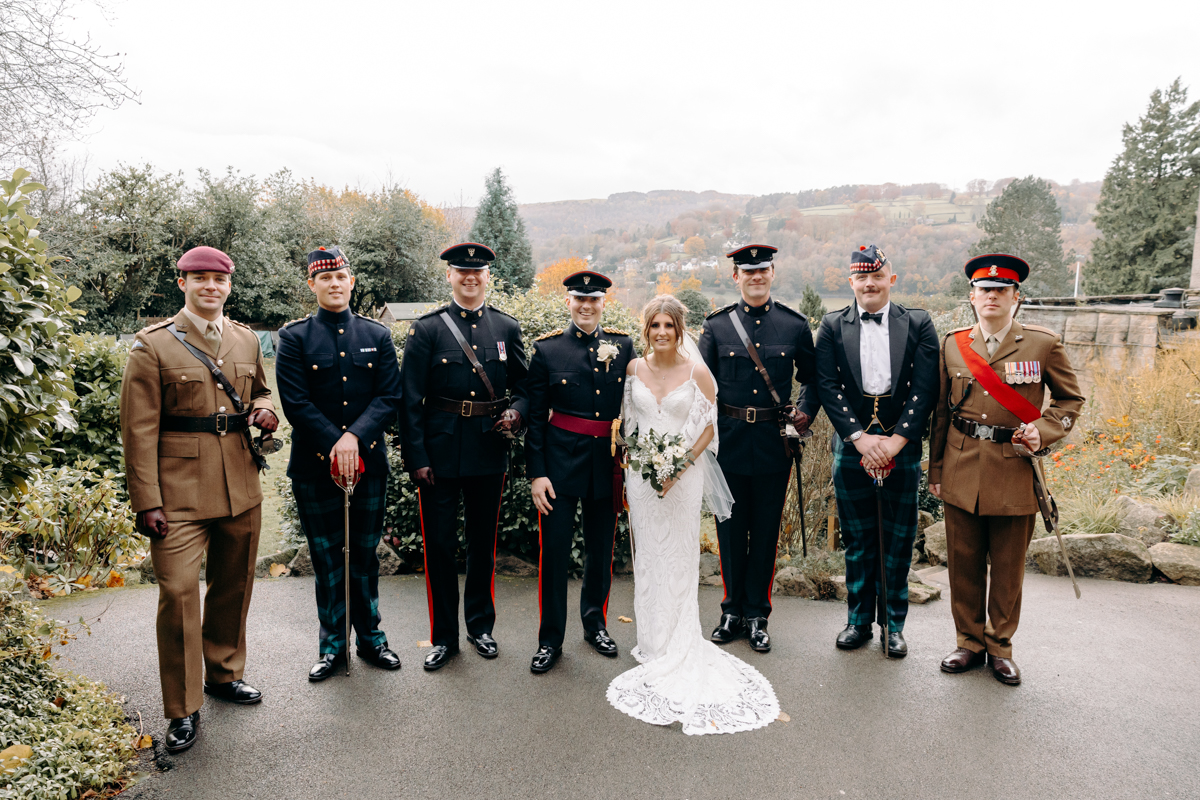 natural wedding photography at winter wedding at Peak District wedding venue, The Maynard
