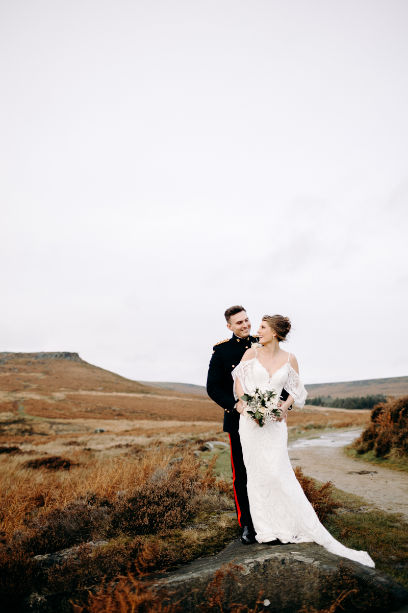 natural wedding photography at winter wedding at Peak District wedding venue, The Maynard
