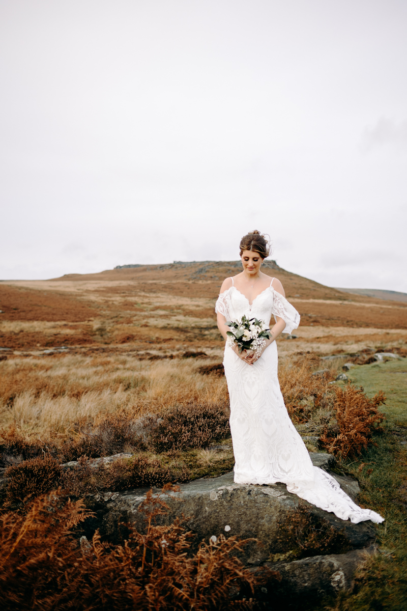 natural wedding photography at winter wedding at Peak District wedding venue, The Maynard