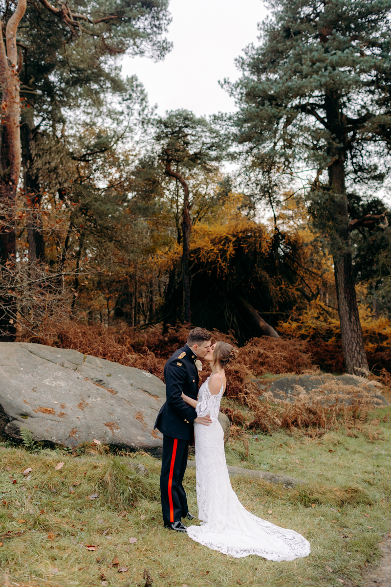 natural wedding photography at winter wedding at Peak District wedding venue, The Maynard