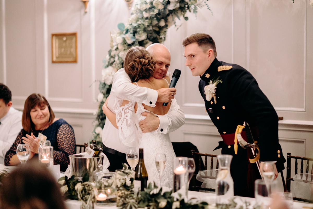 natural wedding photography at winter wedding at Peak District wedding venue, The Maynard