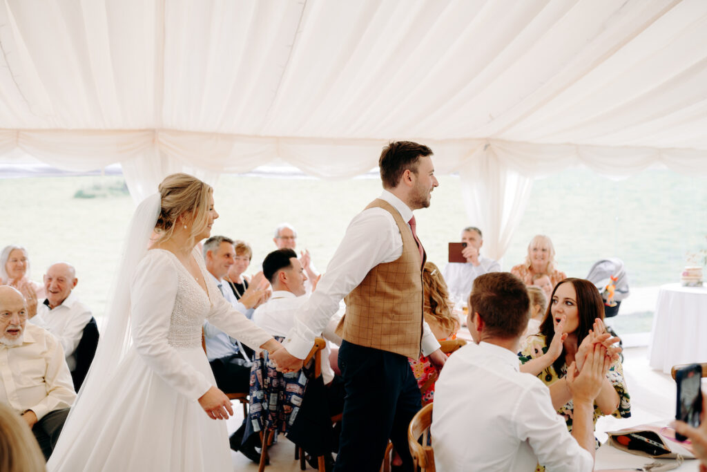 natural wedding photography at DIY marquee wedding in north wales