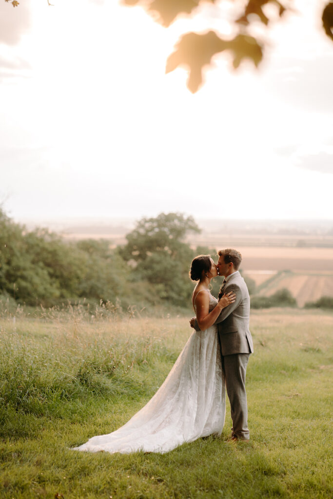 golden hour bride and groom natural photography