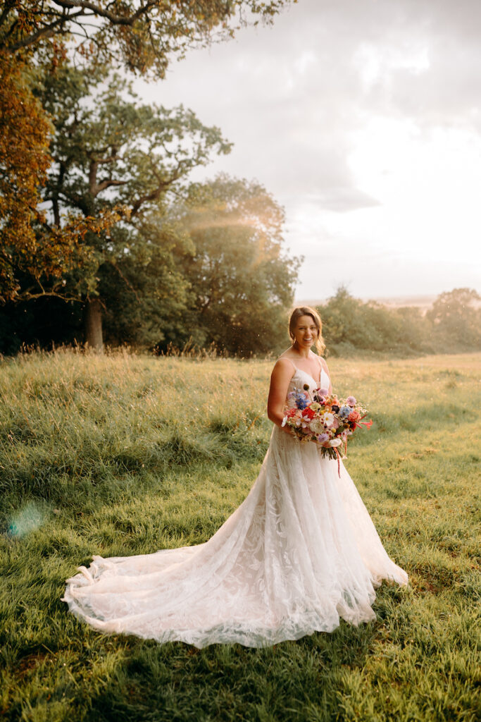 golden hour bride and groom natural photography
