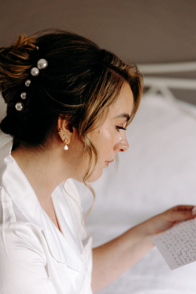 Natural wedding photography at Bridal prep in Buxton
