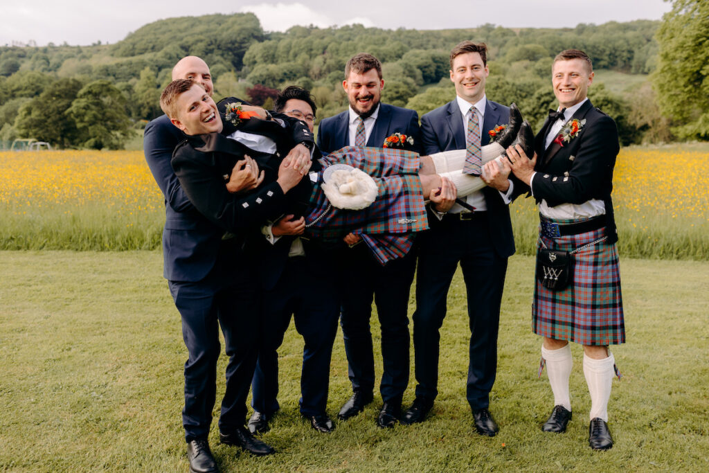 fun wedding photographer in the peak district, at eyam hall weddings