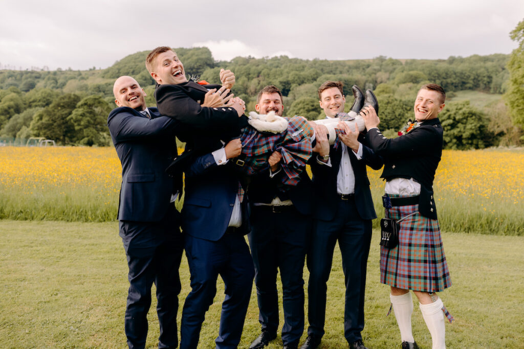 fun wedding photographer in the peak district, at eyam hall weddings
