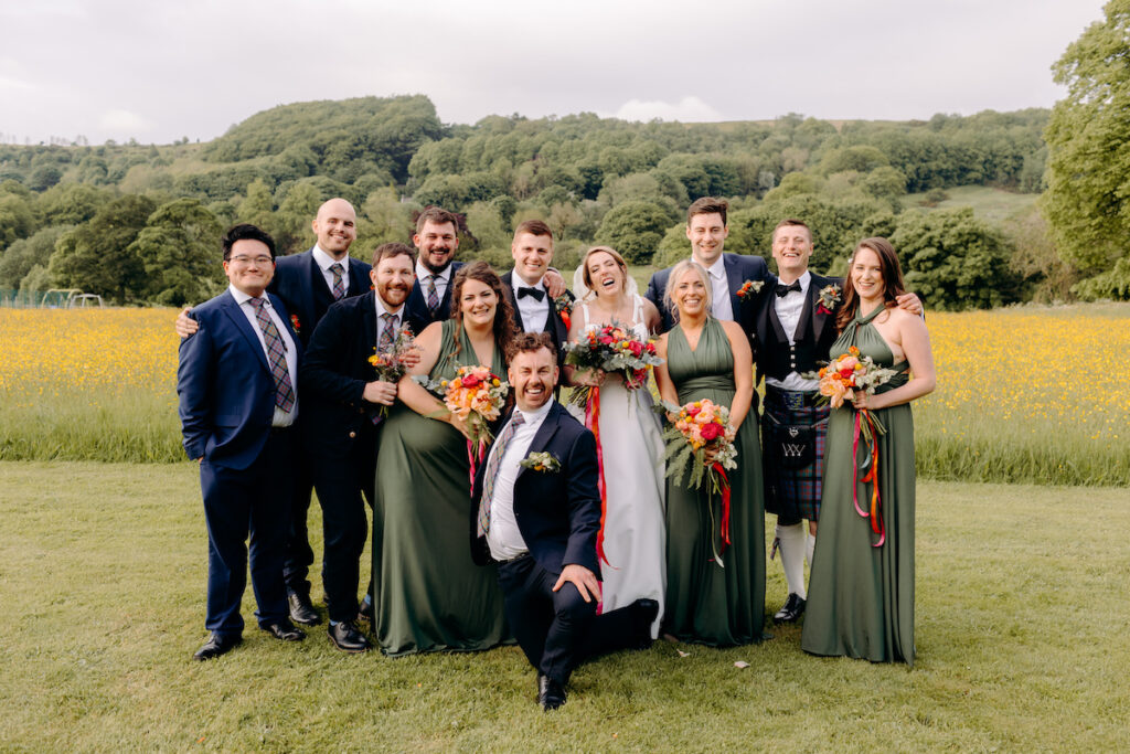 fun wedding photographer in the peak district, at eyam hall weddings