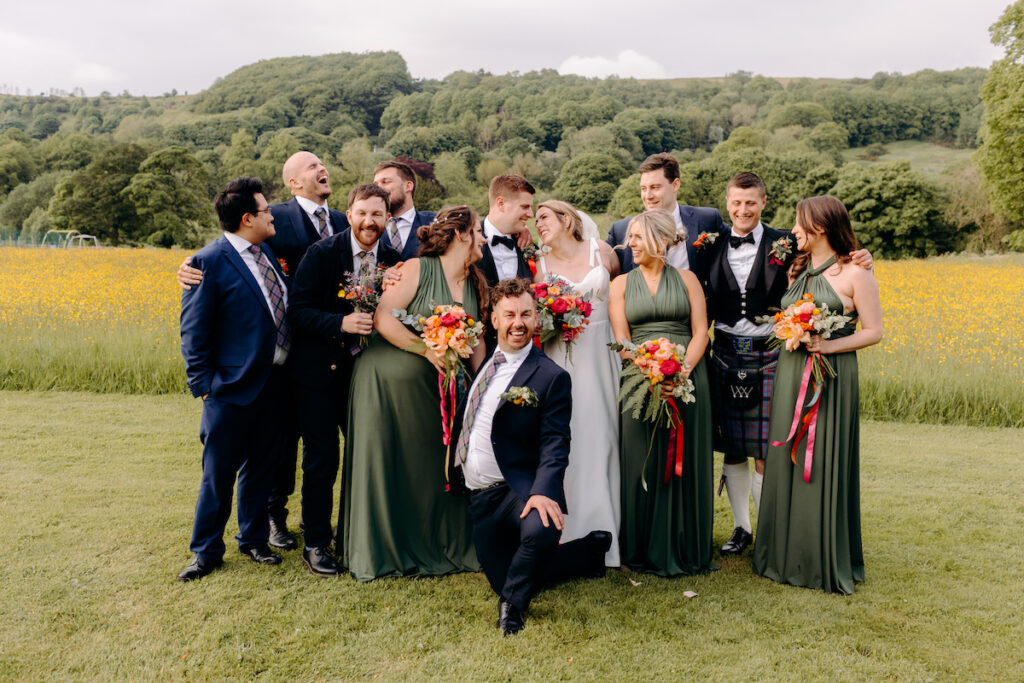 fun wedding photographer in the peak district, at eyam hall weddings