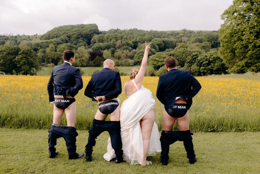 fun wedding photographer in the peak district, at eyam hall weddings