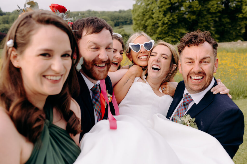 fun wedding photographer in the peak district, at eyam hall weddings