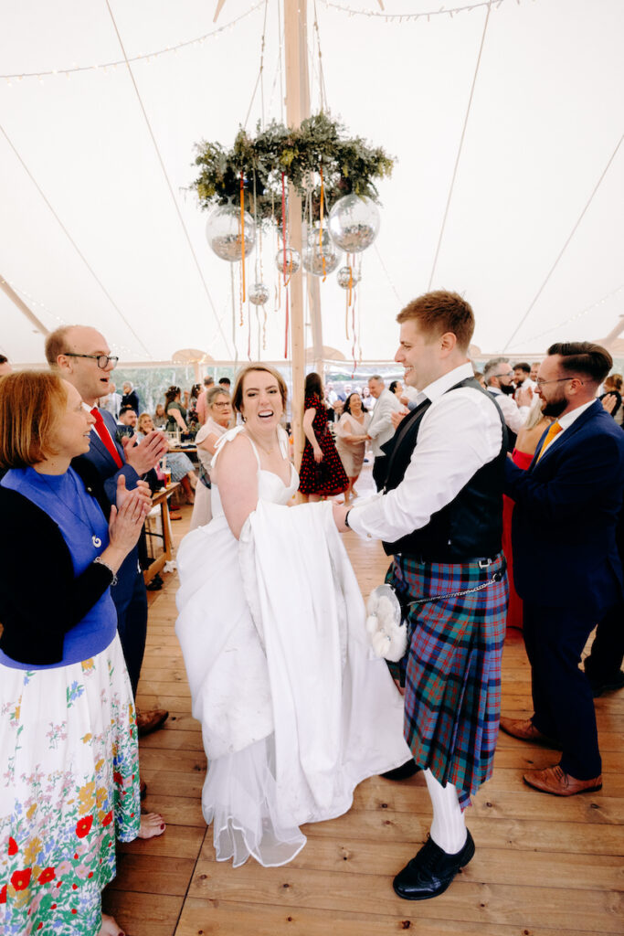 scottish ceilidh at a peak district wedding, fun wedding photographer