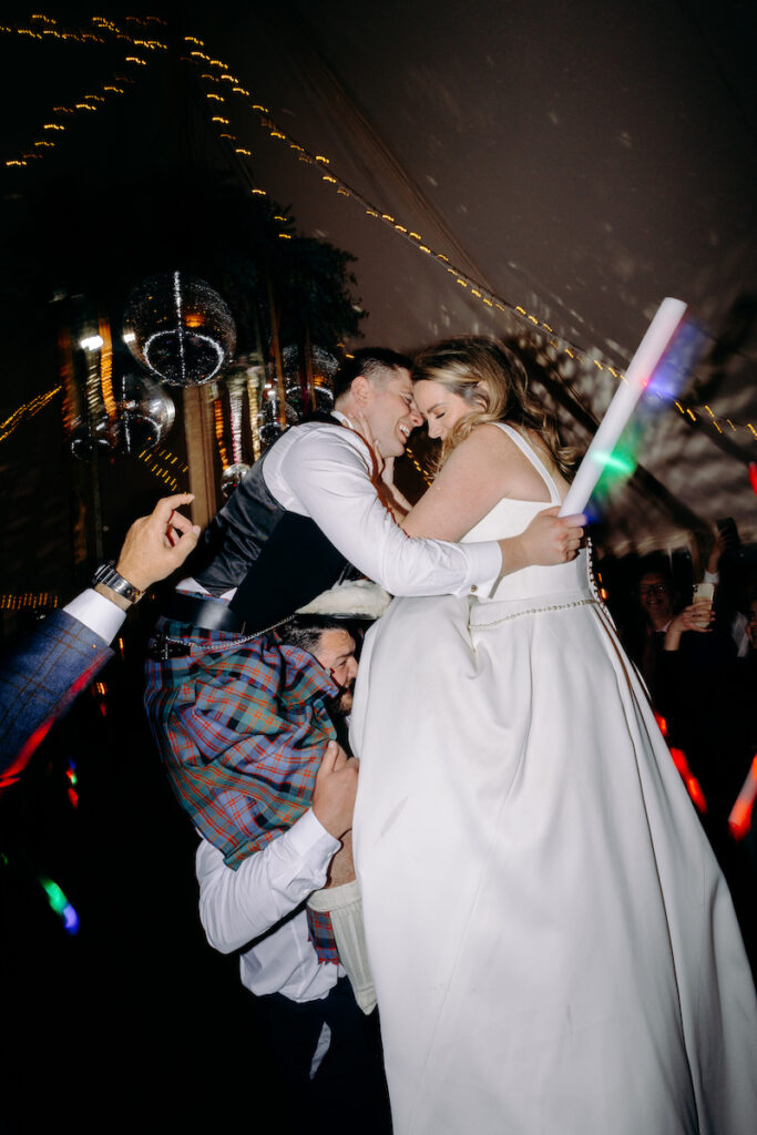 backchat brass fun dance floor wedding photography at eyam hall weddings