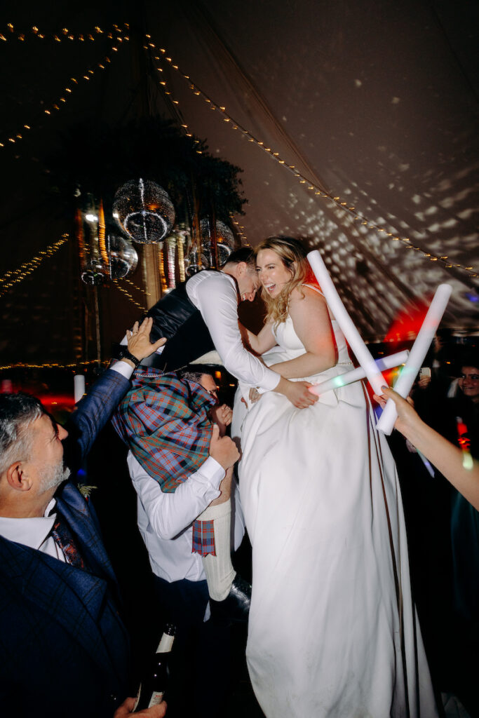 backchat brass fun dance floor wedding photography at eyam hall weddings