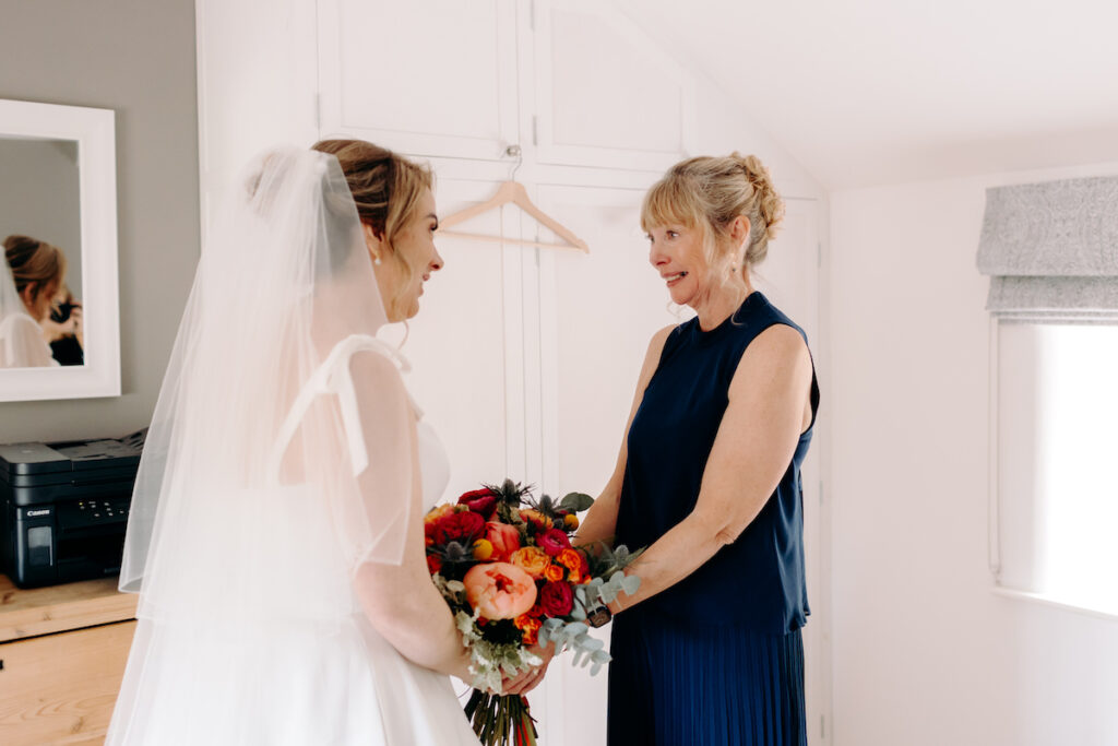 Natural wedding photography at Bridal prep in Buxton
