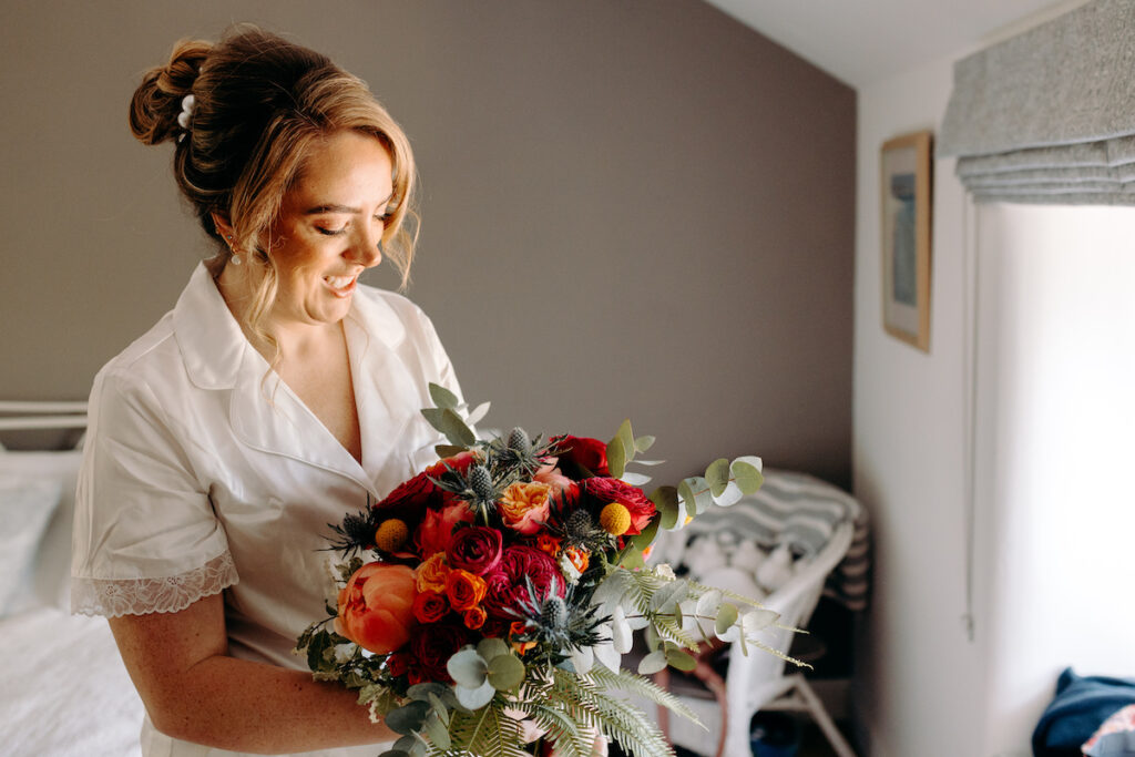 Natural wedding photography at Bridal prep in Buxton