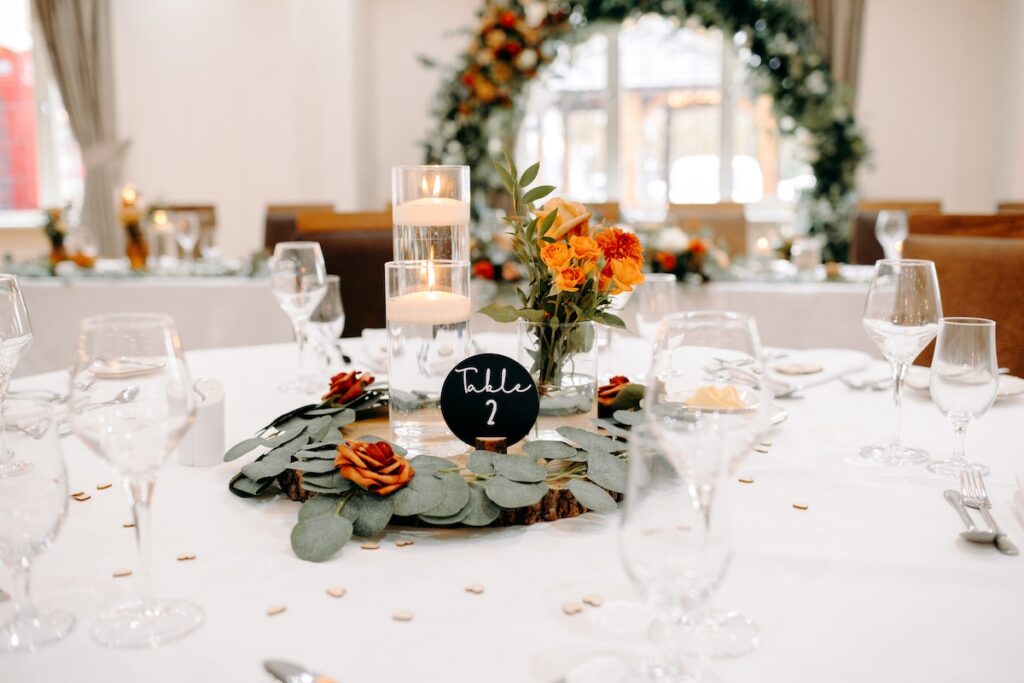 autumnal wedding at derbyshire wedding venue, white hart inn
