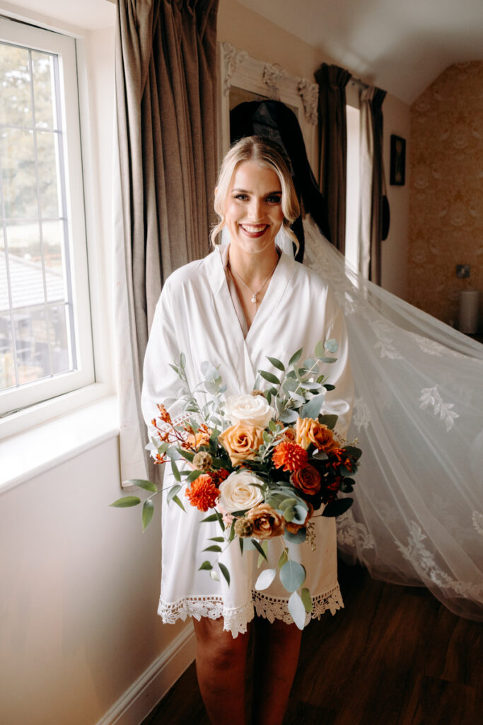 bridal prep at the white hart inn in derbyshire