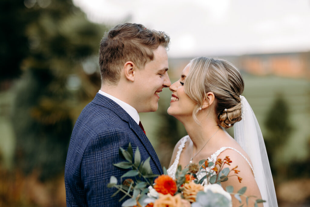 natural wedding photography at october wedding at the white hart inn in derbyshire