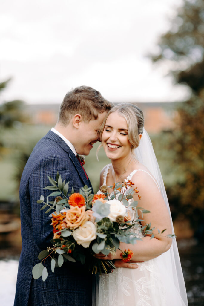 natural wedding photography at october wedding at the white hart inn in derbyshire