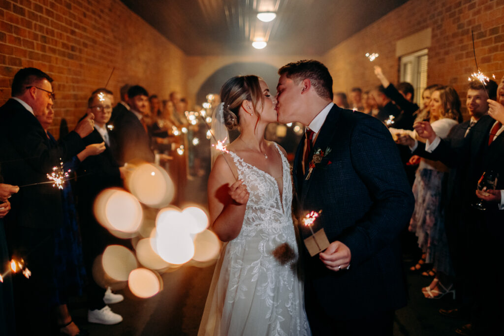 sparkler wedding photography at october wedding