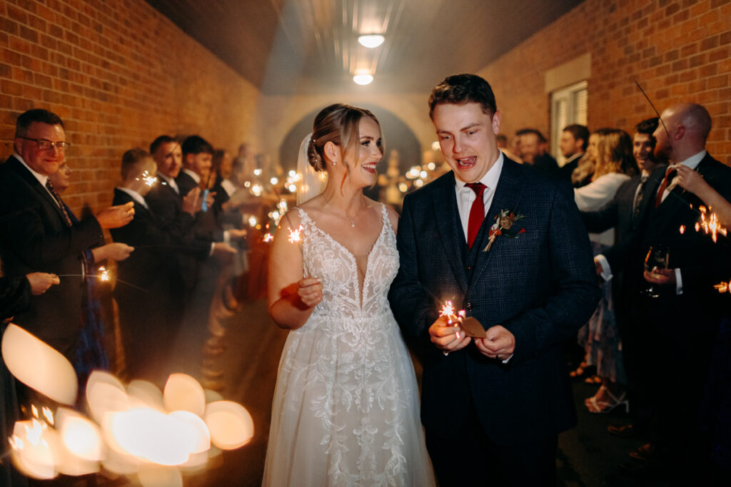 sparkler wedding photography at october wedding