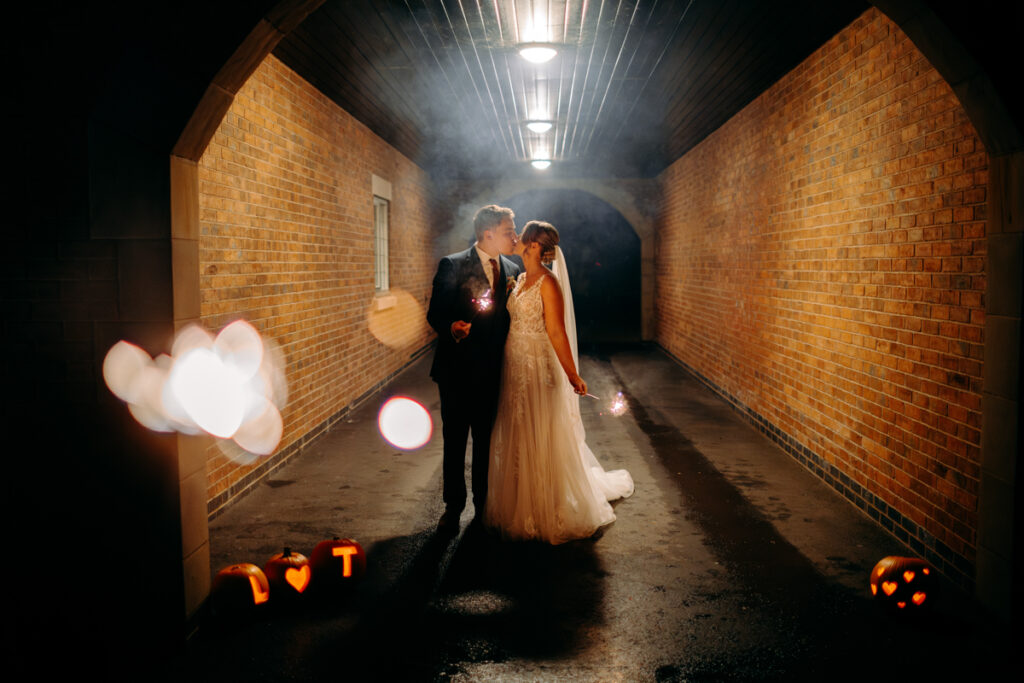 sparkler wedding photography at october wedding