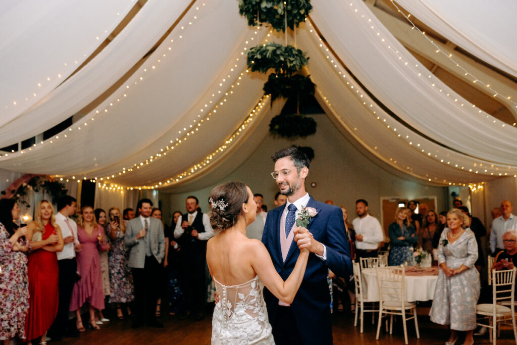 fun dance floor photography at village hall wedding in derbyshire