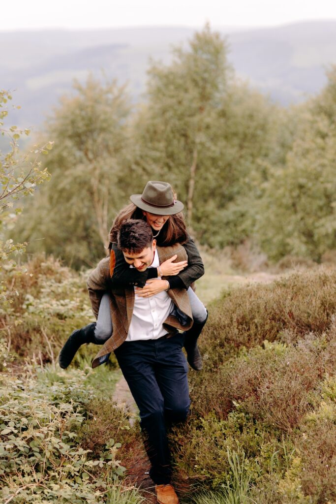 natural pre-wedding photoshoot in the peak district