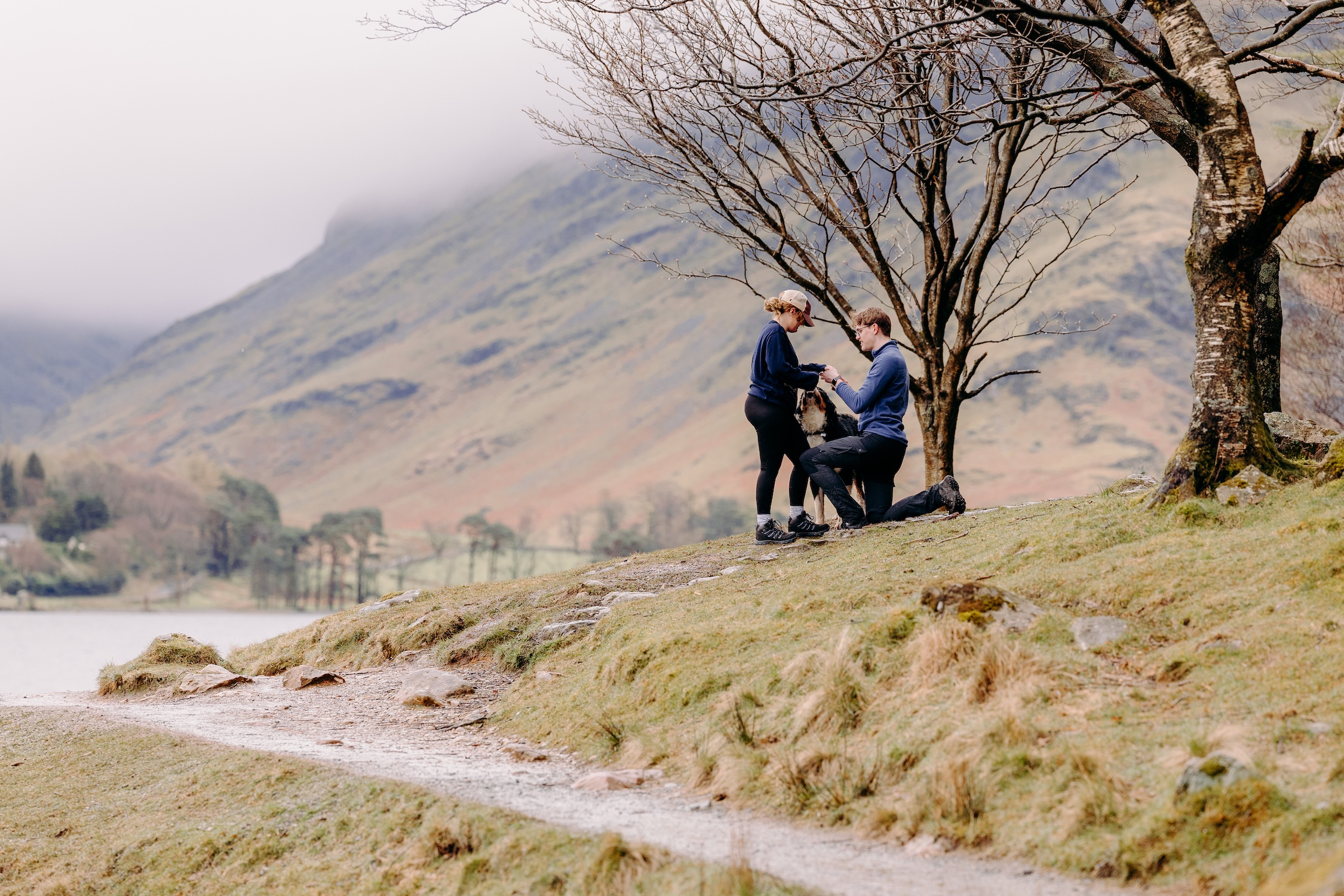 secret proposal photography at Buttermere lake in the lake district national park