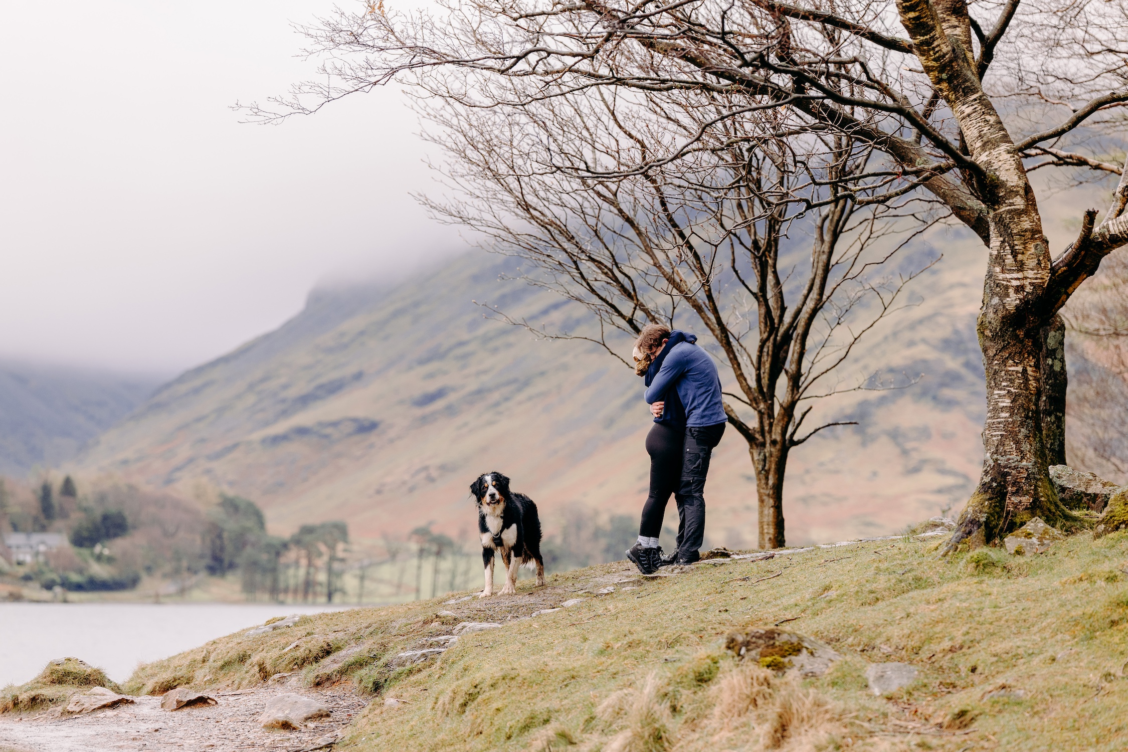 secret proposal photography at Buttermere lake in the lake district national park