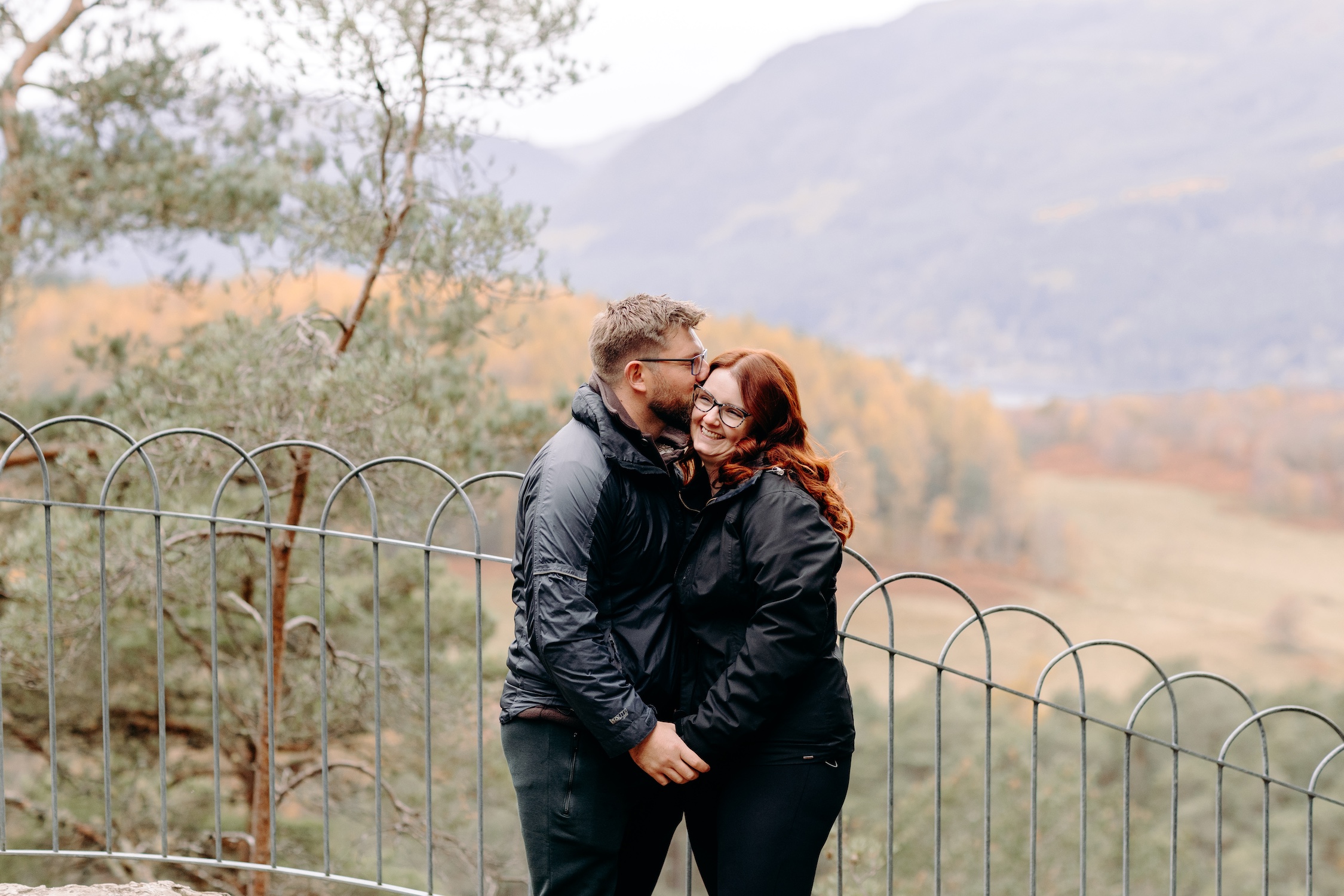 couples photoshoot in the woodland above loch ness in the scottish highlands