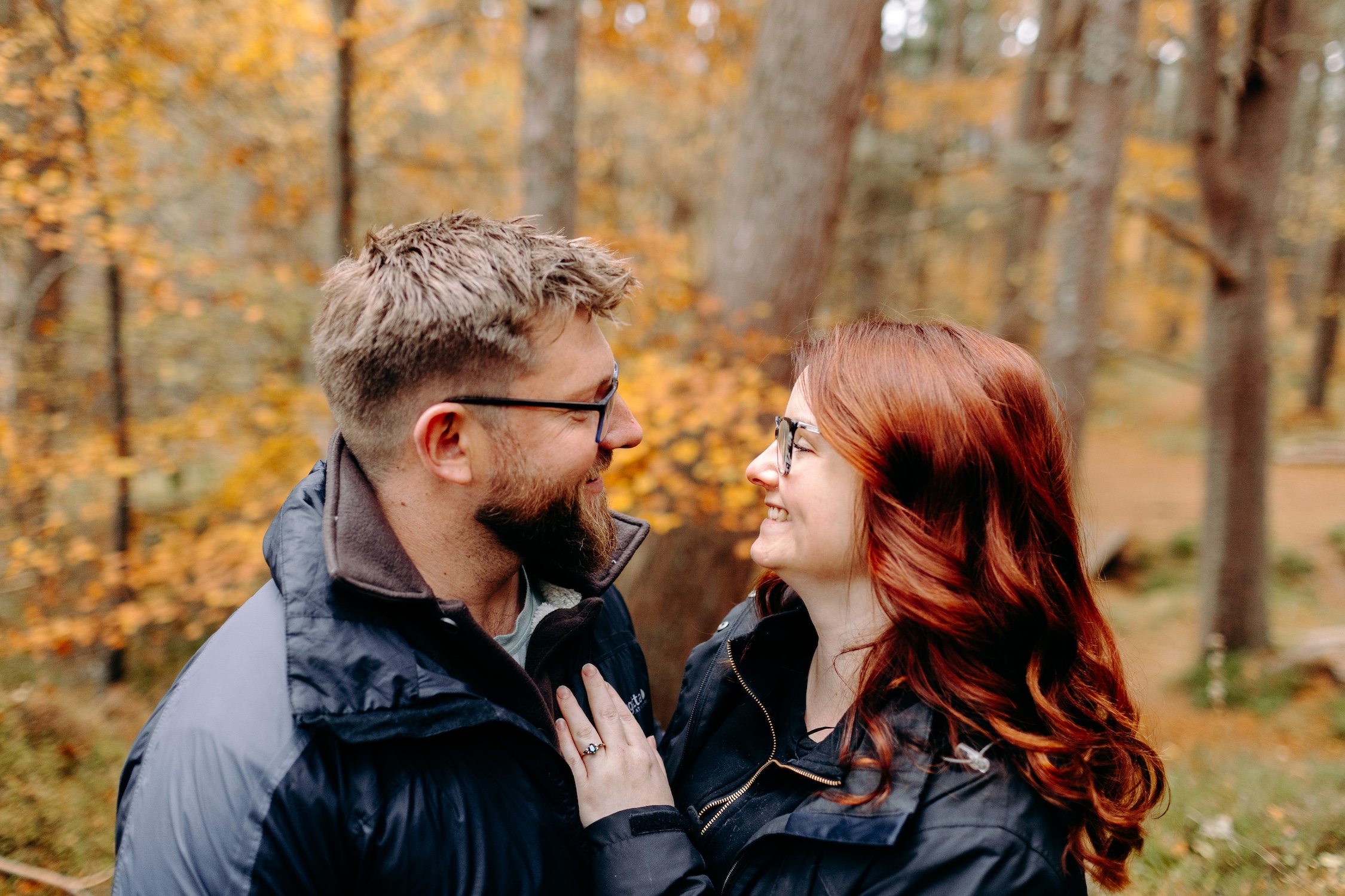 couples photoshoot in the woodland above loch ness in the scottish highlands